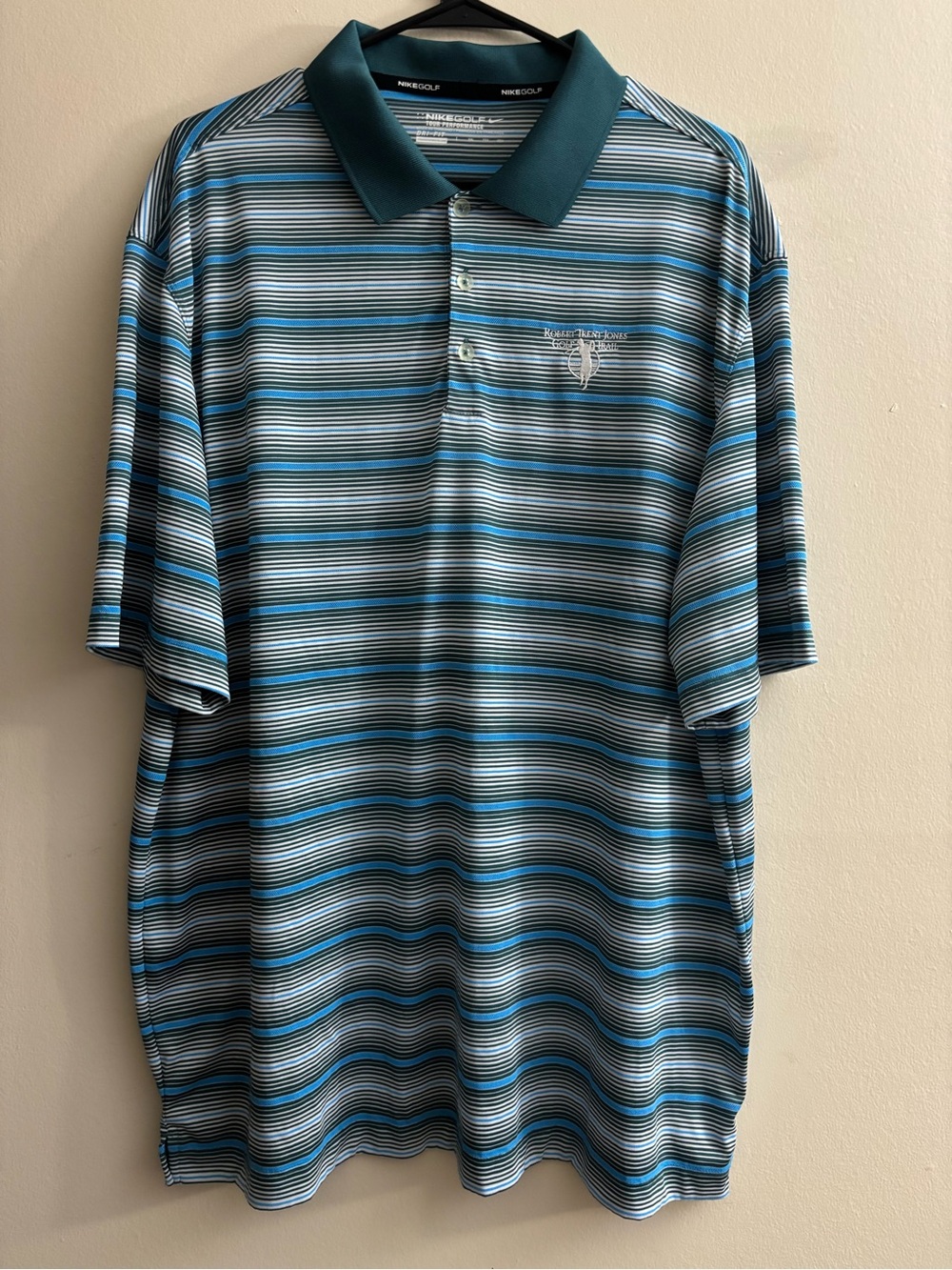 Nike Golf Robert Trent Jones Golf Trail horizontal striped polo shirt